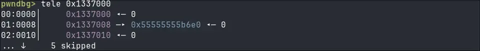 Admin memory area seen through pwndbg